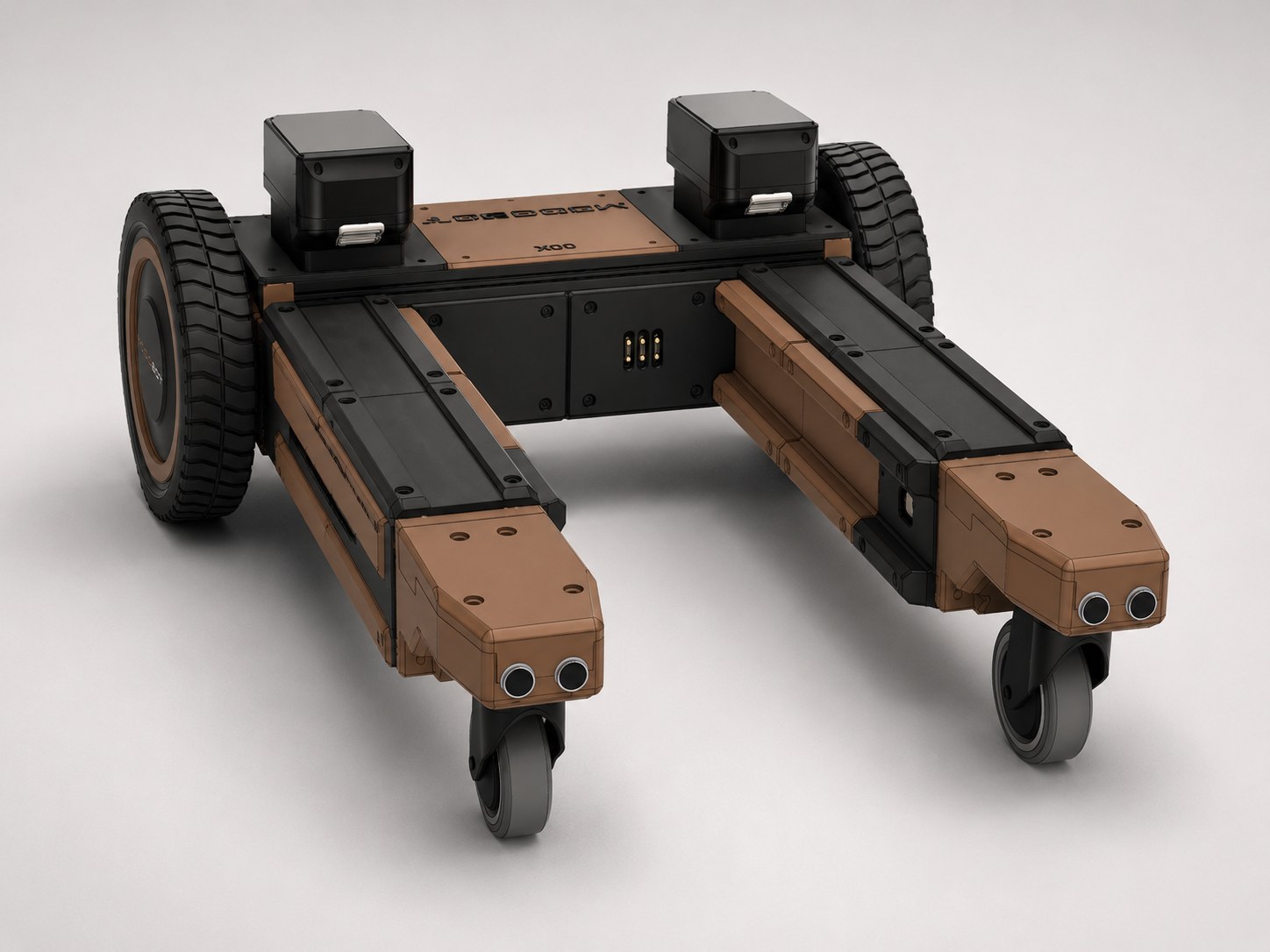 MODOBOT Trägerfahrzeug auf weißem Studiohintergrund